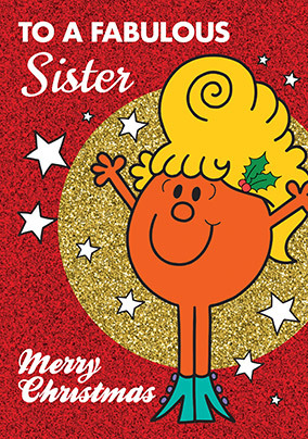 Mr Men - Fabulous Sister Personalised Christmas Card