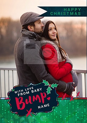 Love From Bump Photo Christmas Card