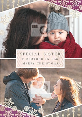 Sister & Brother-In-Law Multi Photo Christmas Card