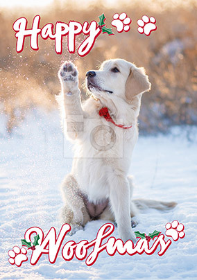 Happy Woofmas Dog Photo Christmas Card