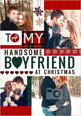 To My Boyfriend At Christmas Photo Card