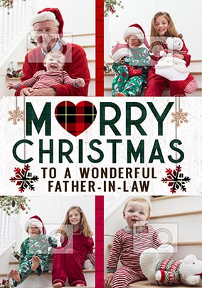 Wonderful Father-In-Law Multi Photo Christmas Card