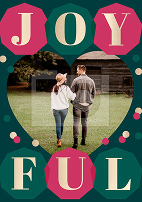 Joyful photo personalised Christmas Card