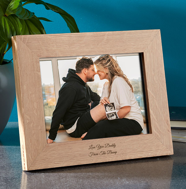 Daddy From the Bump Personalised Wooden Photo Frame - Landscape