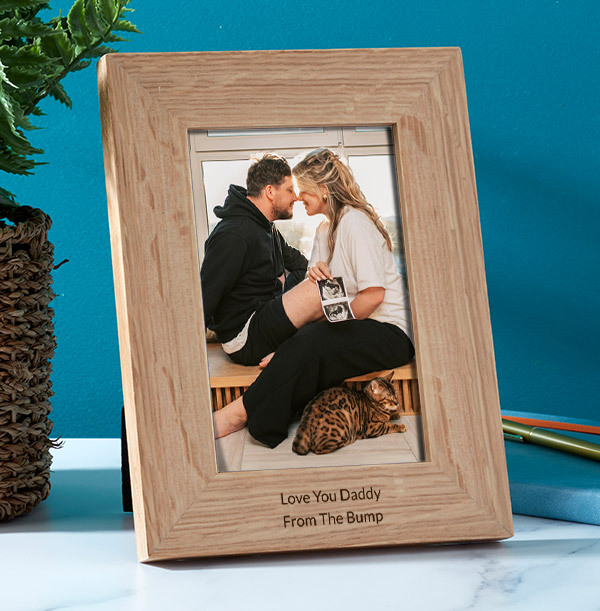 Daddy From the Bump Personalised Wooden Photo Frame - Portrait