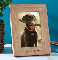 Tap to view Paw Print Personalised Wooden Photo Frame - Portrait