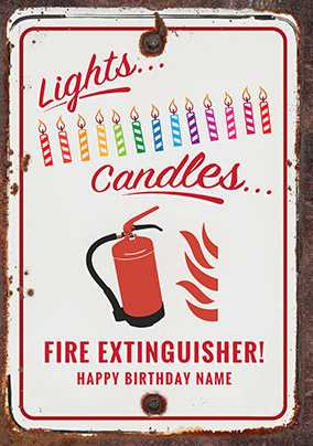 Fire Extinguisher Birthday Card