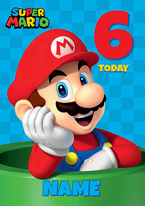 Super Mario - Birthday Card You're 6 Today