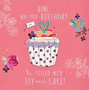 Fabrics - Birthday Card Joy And Cake! | Funky Pigeon
