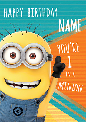 1 In A Minion Personalised Birthday card | Funky Pigeon