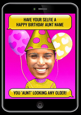 Selfie Aunt Photo Birthday Card