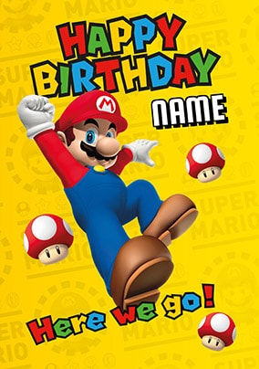 Happy Birthday Mario Personalised Card