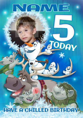 Disney's Frozen Birthday Card - Chilled Birthday 5 Today Photo Upload