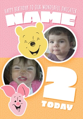 Age 2 Pooh & Tigger Birthday Card Daughter