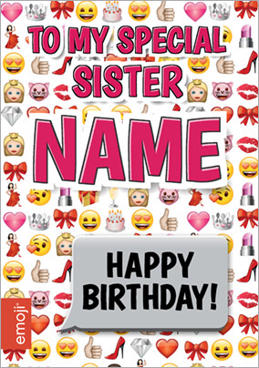 Emoji - Birthday Card My Special Sister