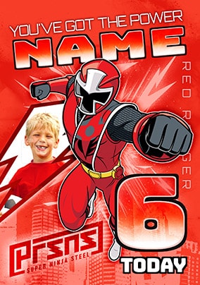 6 Today Red Power Ranger Photo Card