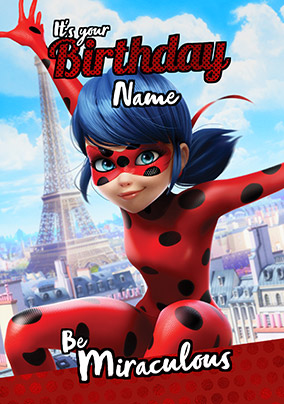 Miraculous Ladybug - Personalised Birthday Card | Funky Pigeon IE