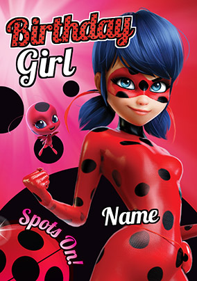 Miraculous Ladybug - Girl's Personalised Birthday Card