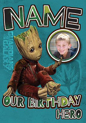 Baby Groot Photo Birthday Card