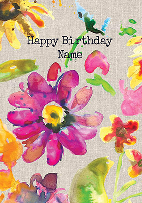 Sarah Kelleher - Bright Flowers Personalised Card