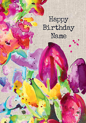 Sarah Kelleher - Inky Flowers Personalised Card