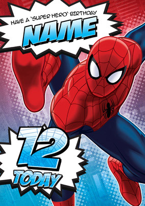 Ultimate Spider-Man Age 12 Birthday Card | Funky Pigeon