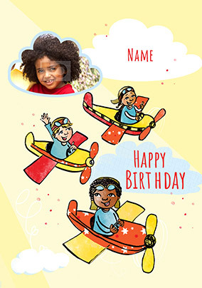 Pilot of the Plane personalised photo Birthday Card