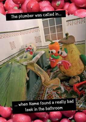 Bad Leek Greeting Card - Violent Veg