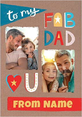 Fab Dad Multi Photo Father's Day Card