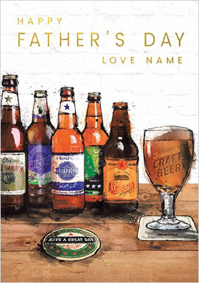 Father's Day Beers Personalised Card