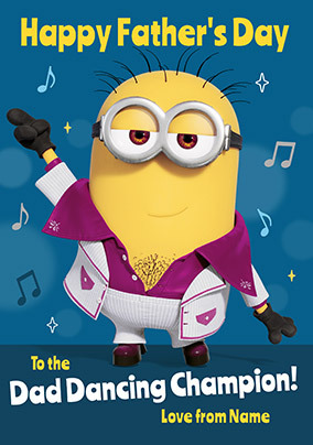 Despicable Me - Dad Dancing Champion Personalised Father's Day Card