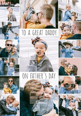 To a Great Daddy on Father's Day Multi Photo Card