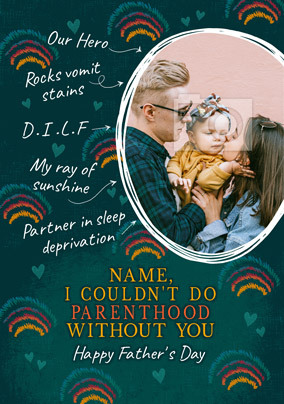 I couldn't do Parenthood Without You Photo Father's Day Card