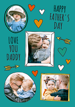 Love You Daddy Multi Photo Upload Father's Day Card