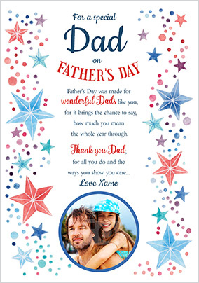 Special Dad photo upload poem Father's Day Card