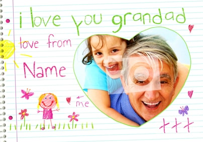 Love From Me - Grandad From Girl Father's Day Card