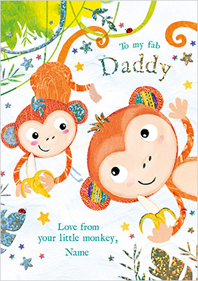 From your little Monkey personalised Father's Day Card