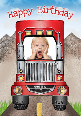 Big Red Truck Birthday Card