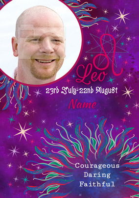 Leo Birthday Photo Card