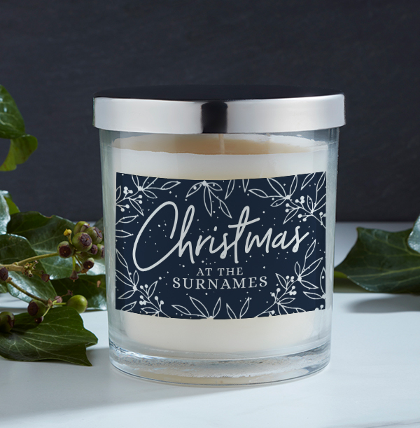 Christmas at the Surnames Winter Personalised Candle