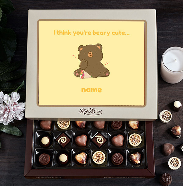 I Think You're Beary Cute Personalised Chocolates - 30 Box