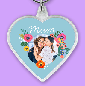 Cancer Research UK Mum Photo Upload Heart Keyring