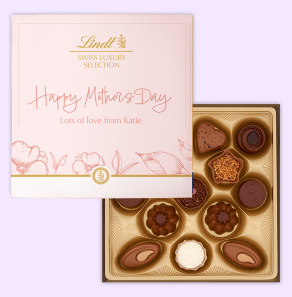 Personalised Happy Mothers Day Lindt Chocolate Box 143g