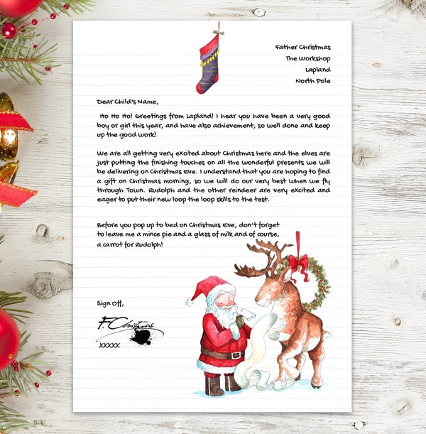 Personalised letter shop from santa