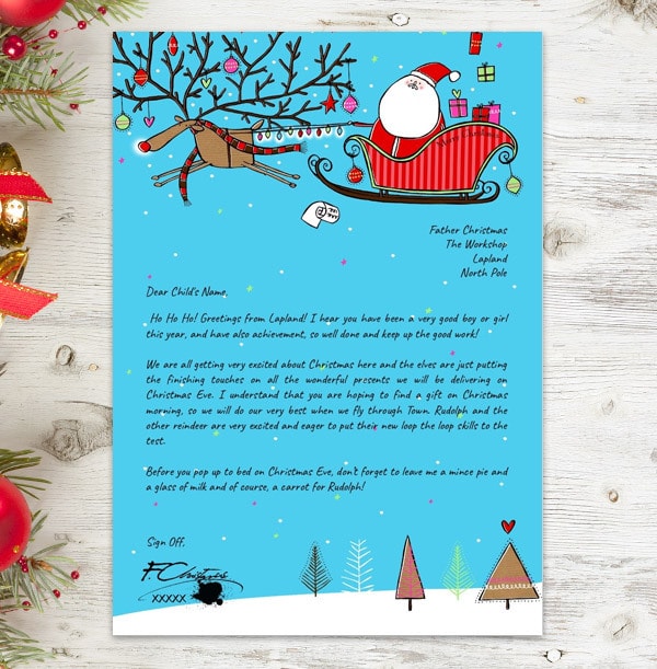 Personalised Letter From Santa - Rudolph Sleigh | Funky Pigeon