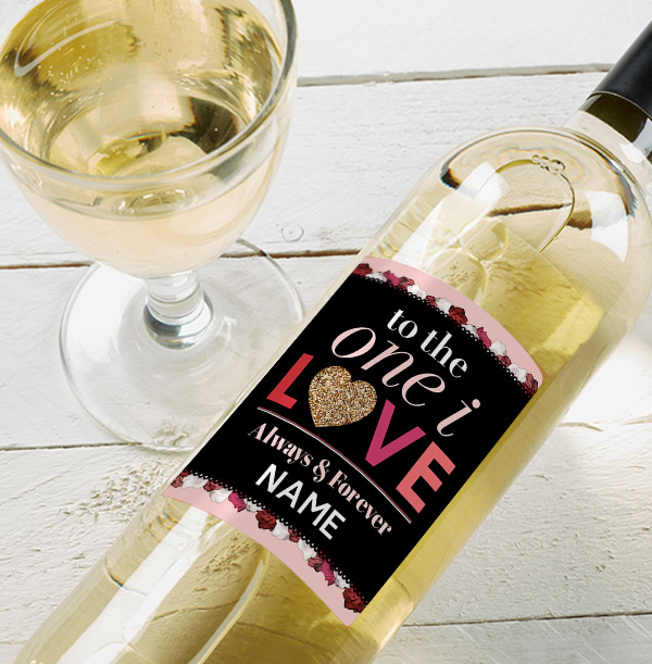 One I Love Personalised White Wine Bottle