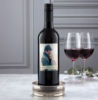 Tap to view Merry Christmas Photo Red Wine Bottle - Holly