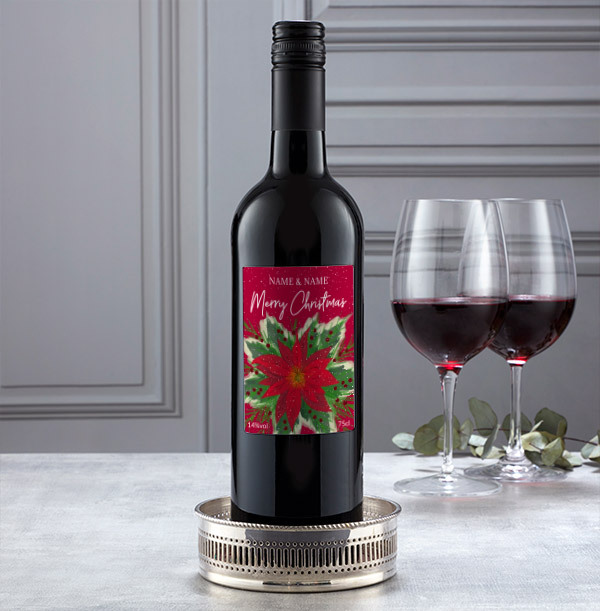 Merry Christmas Personalised Red Wine