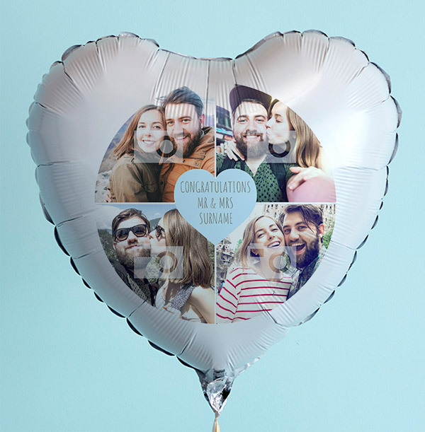 Happy Wedding Day Photo Collage Balloon