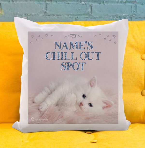 Kitten Chill Out Spot Cushion - Rachael Hale